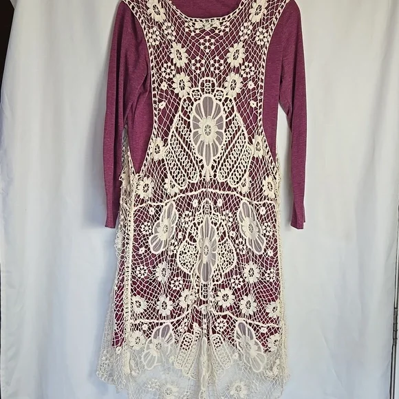 Umgee Ivory Crochet Open Vest/ Duster In Size Large - Picture 1 of 7